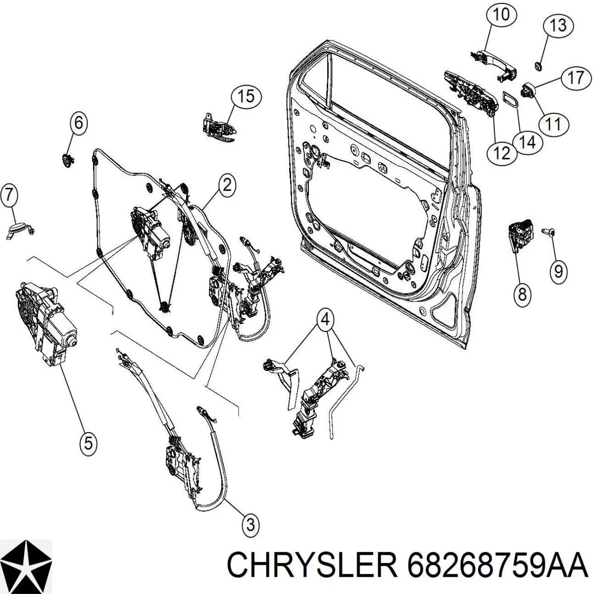 Mechanizm podnoszenia szyby drzwi przednich lewych do Jeep RENEGADE  BU