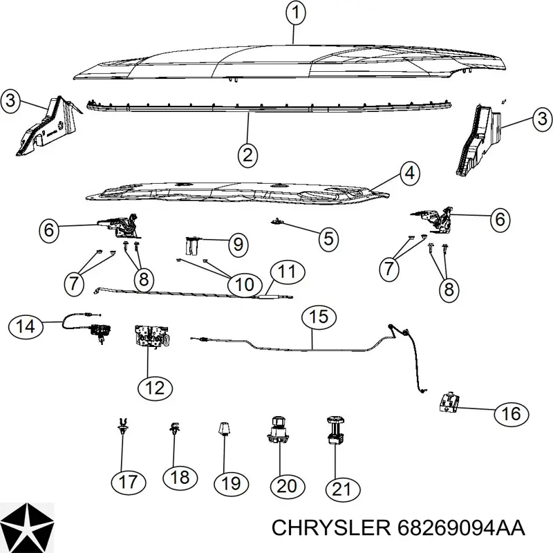 68269094AA Chrysler Odbój maski