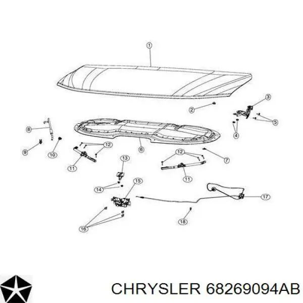68269094AB Chrysler Odbój maski