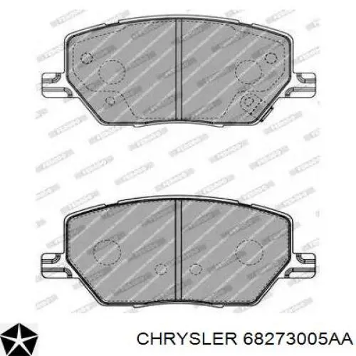 Klocki hamulcowe przednie tarczowe Chrysler 68273005AA cena, od 26,31 USD