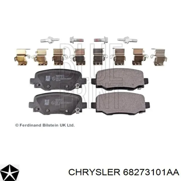 Okładziny (klocki) do hamulców tarczowych tylne Chrysler 68273101AA cena, od 18,34 USD