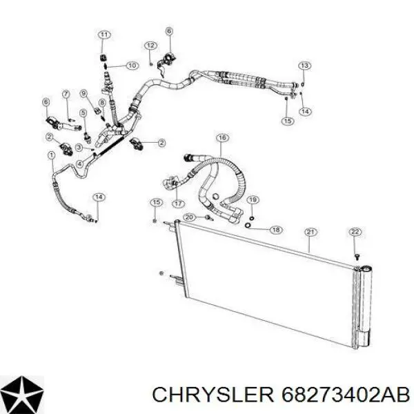 Do koszyka 68360244AA Chrysler Chłodnica klimatyzacji