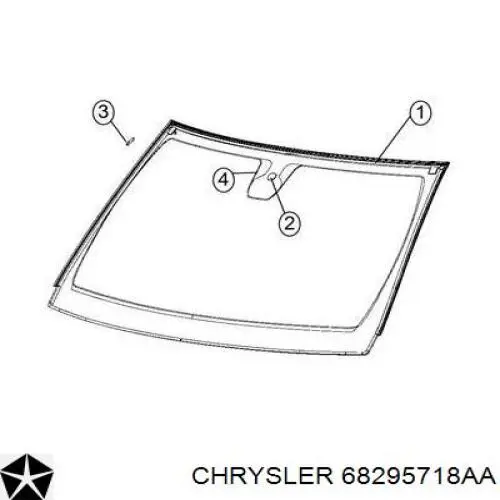 68295718AA Chrysler Szyba przednia