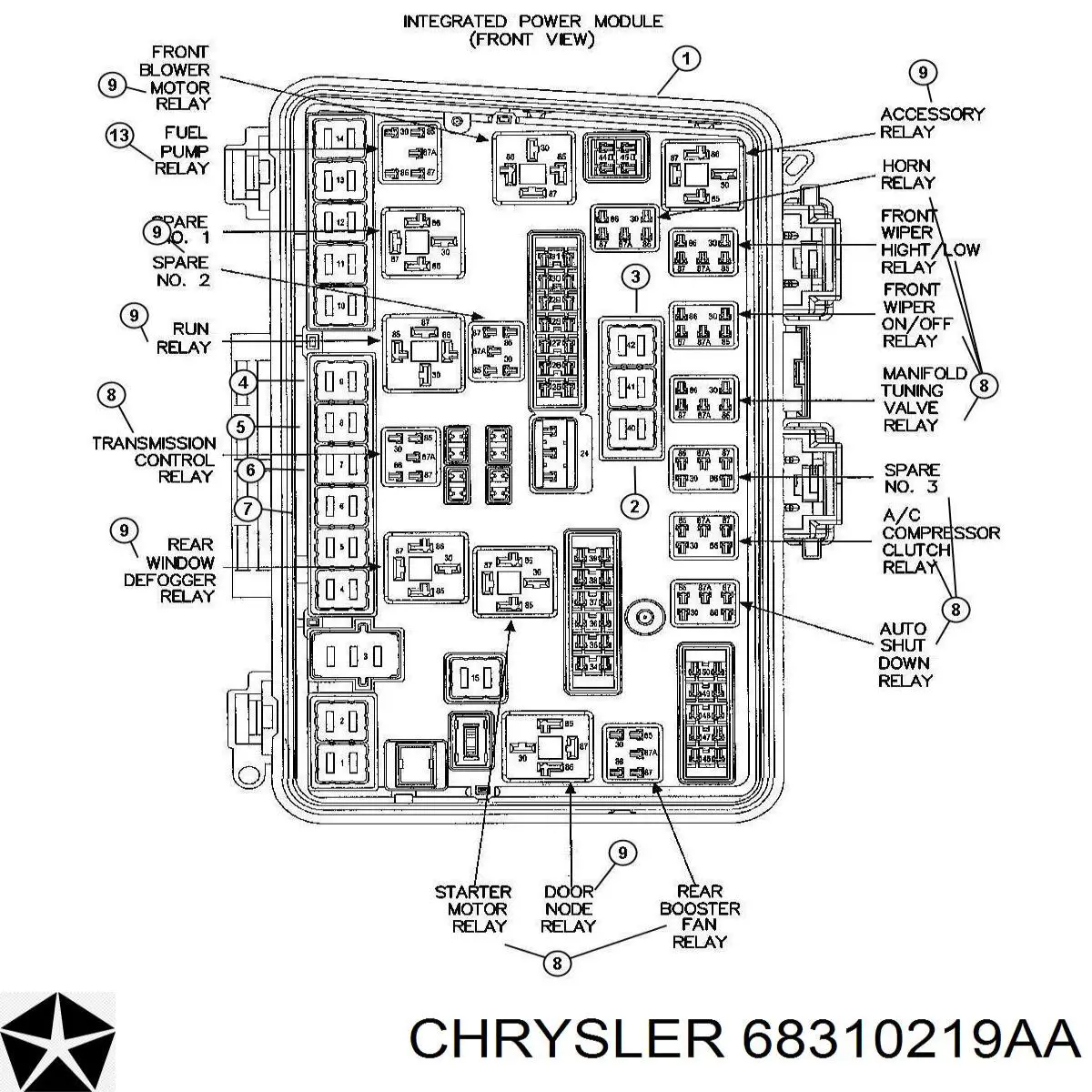 Przekaźnik wentylatora Chrysler 4868332AE cena, od 63,30 USD