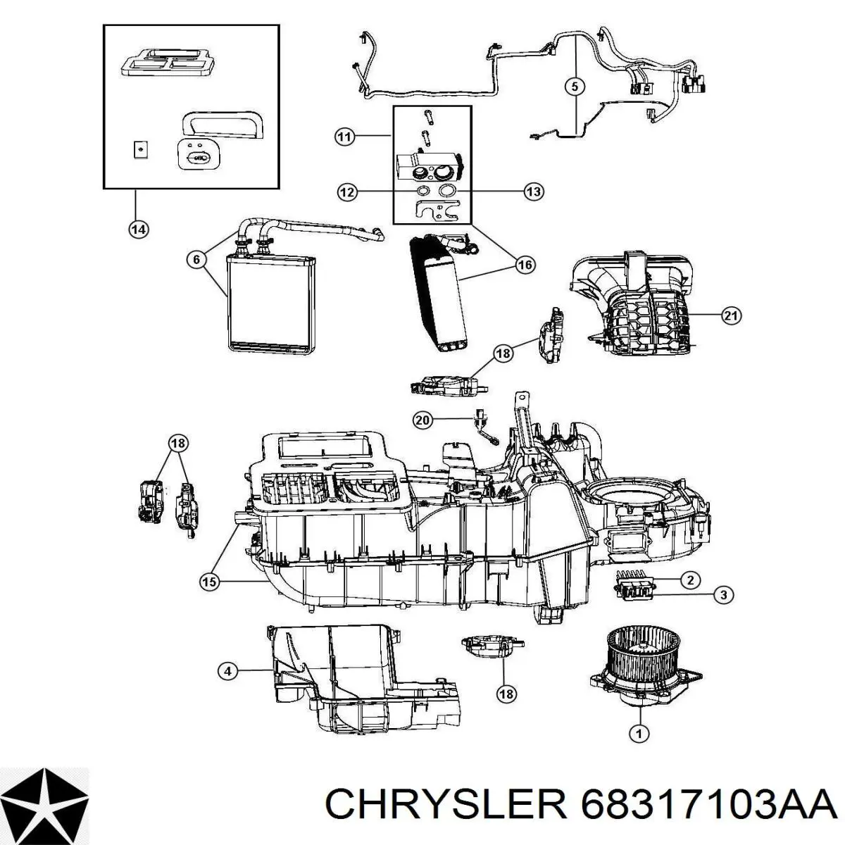 Do koszyka 68317103AA Chrysler Rezystor silniczka wentylatora klimatyzacji
