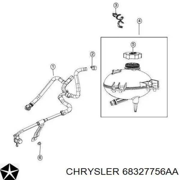 68327756AA Chrysler Zbiorniczek wyrównawczy układu chłodzenia