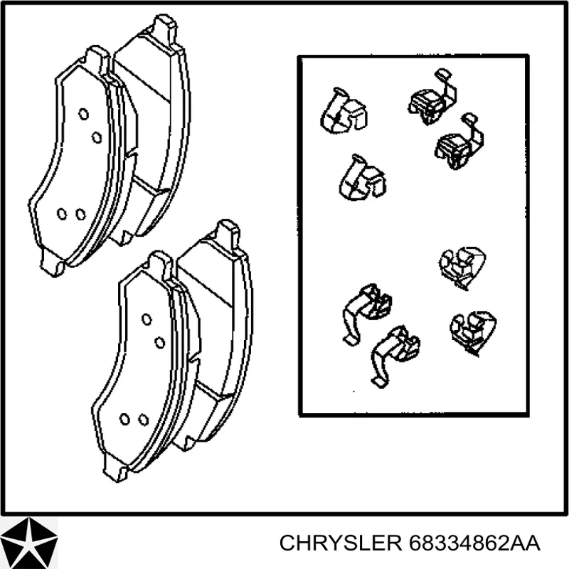 Klocki hamulcowe przednie tarczowe Chrysler 68334862AA cena, od 46,36 USD