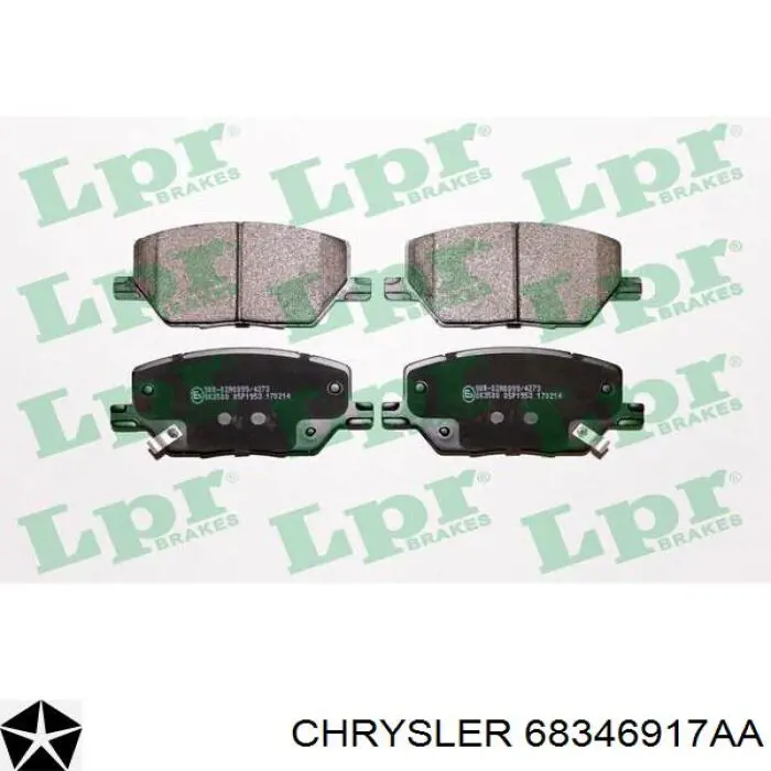 Klocki hamulcowe przednie tarczowe Chrysler 68346917AA cena, od 26,31 USD