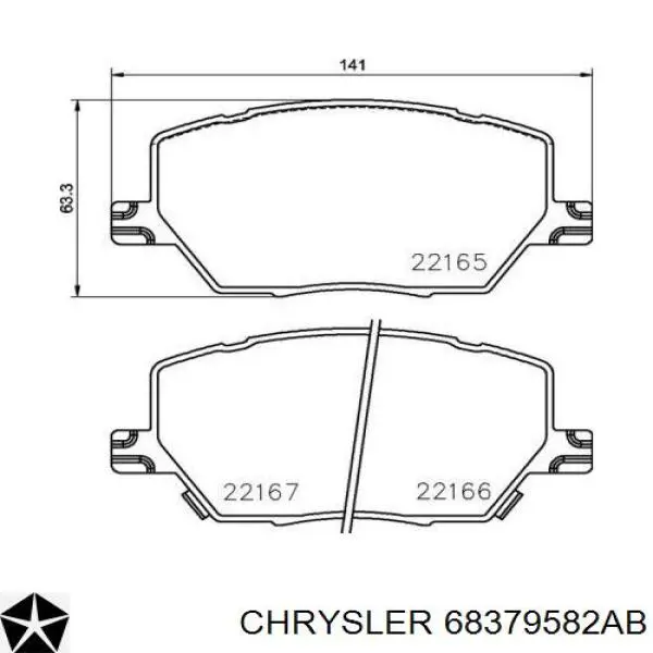 68379582AB Chrysler Klocki hamulcowe przednie tarczowe