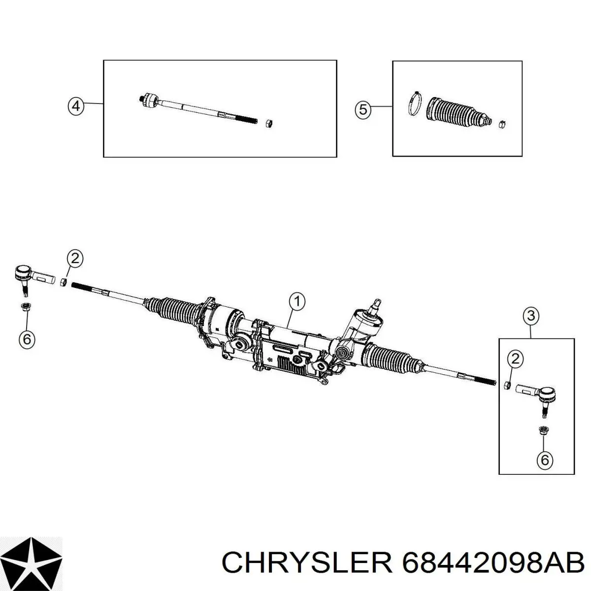 68442098AB Chrysler Drążek kierowniczy