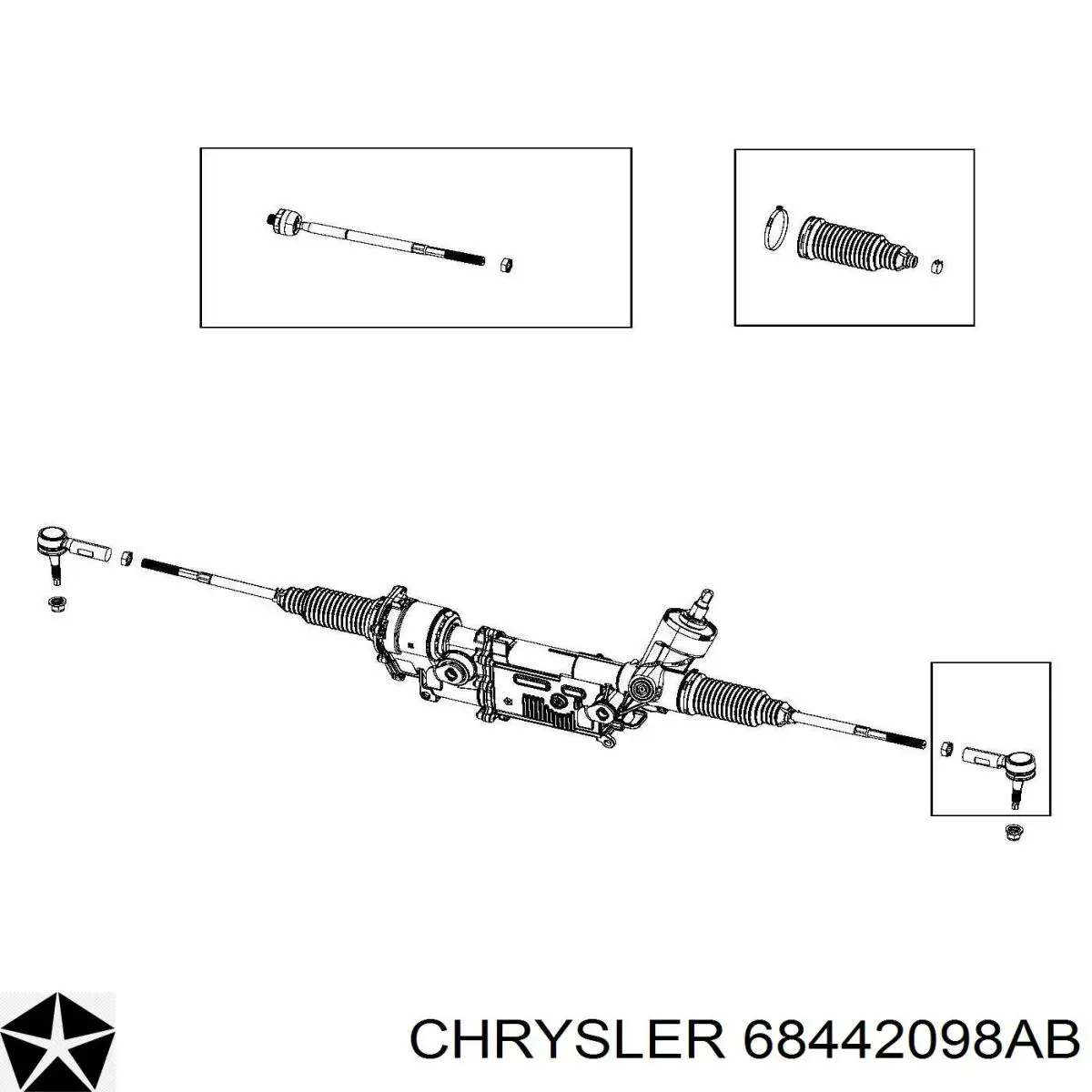 Do koszyka 68442098AB Chrysler Drążek kierowniczy