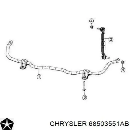 Łącznik stabilizatora przedniego Chrysler 68503551AB cena, od 17,90 USD