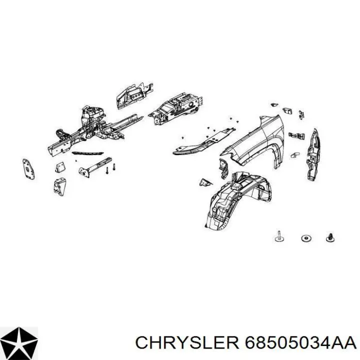 68505034AA Chrysler Nadkole błotnika przedniego prawe