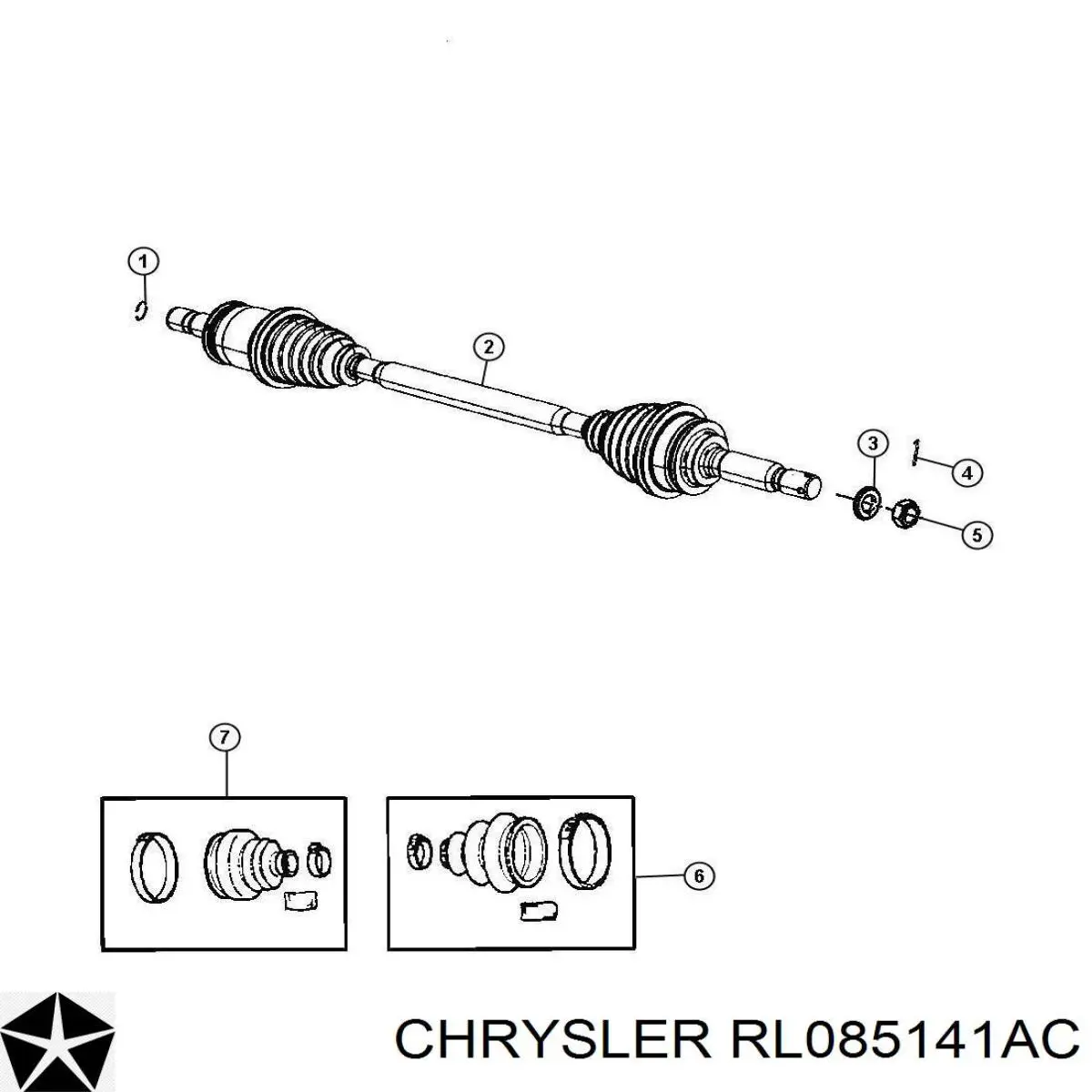 RL085141AC Chrysler Półoś tylna lewa