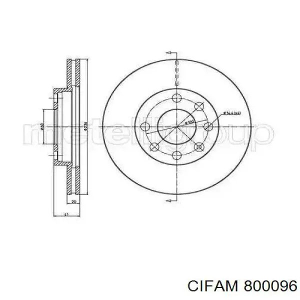 800-096 Cifam tarcza hamulcowa przednia