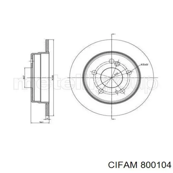 800-104 Cifam tarcza hamulcowa tylna