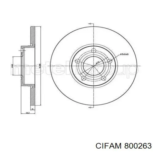 800-263 Cifam tarcza hamulcowa przednia