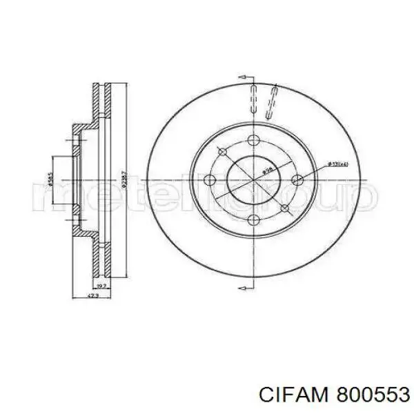 800-553 Cifam tarcza hamulcowa przednia