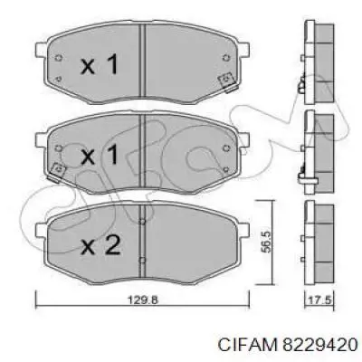 822-942-0 Cifam klocki hamulcowe przednie tarczowe