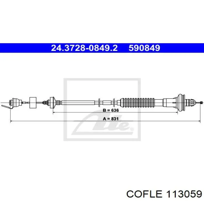 Linka sprzęgła Cofle 113059 cena, od 28,64 USD