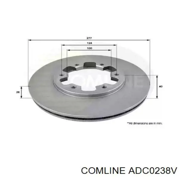 ADC0238V Comline tarcza hamulcowa przednia