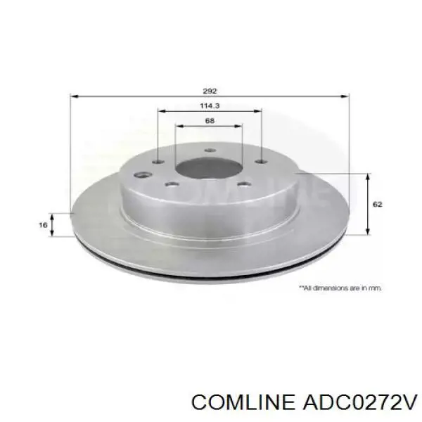 ADC0272V Comline tarcza hamulcowa tylna