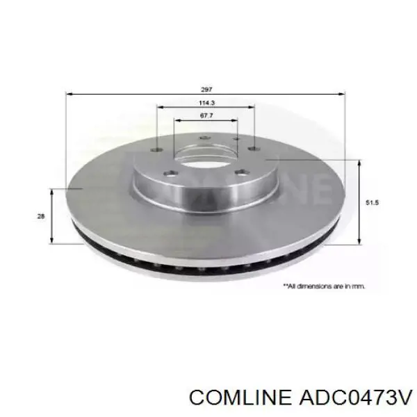 Tarcza hamulcowa przednia Comline ADC0473V cena, od 55,01 USD