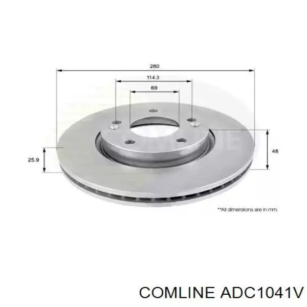 ADC1041V Comline tarcza hamulcowa przednia