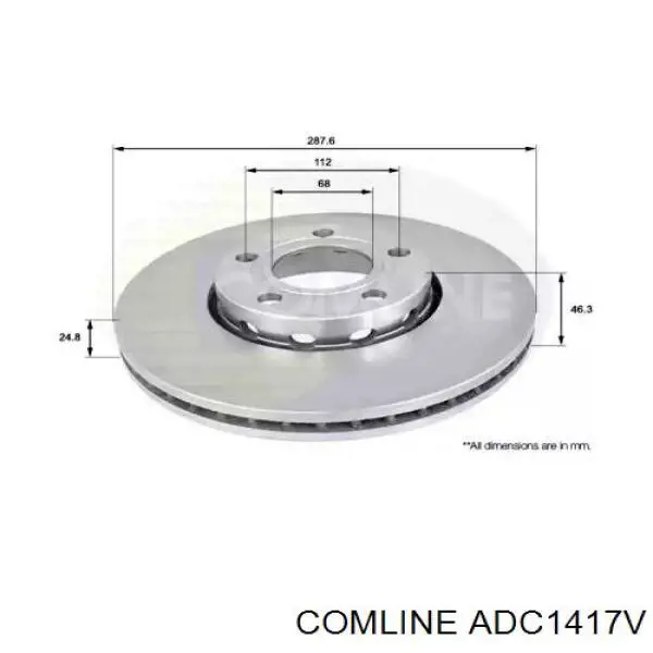ADC1417V Comline Tarcza hamulcowa przednia