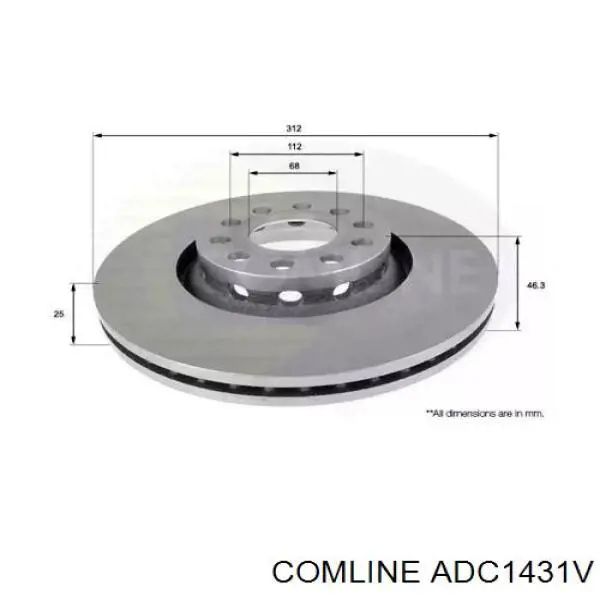 ADC1431V Comline tarcza hamulcowa przednia