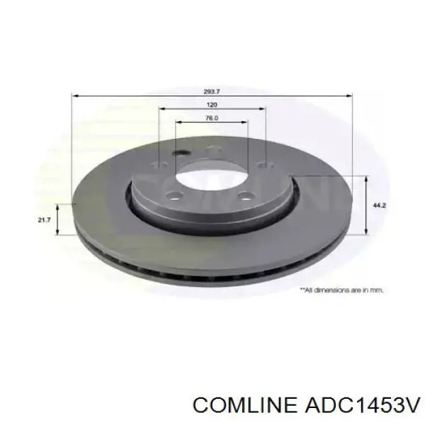 ADC1453V Comline Tarcza hamulcowa tylna