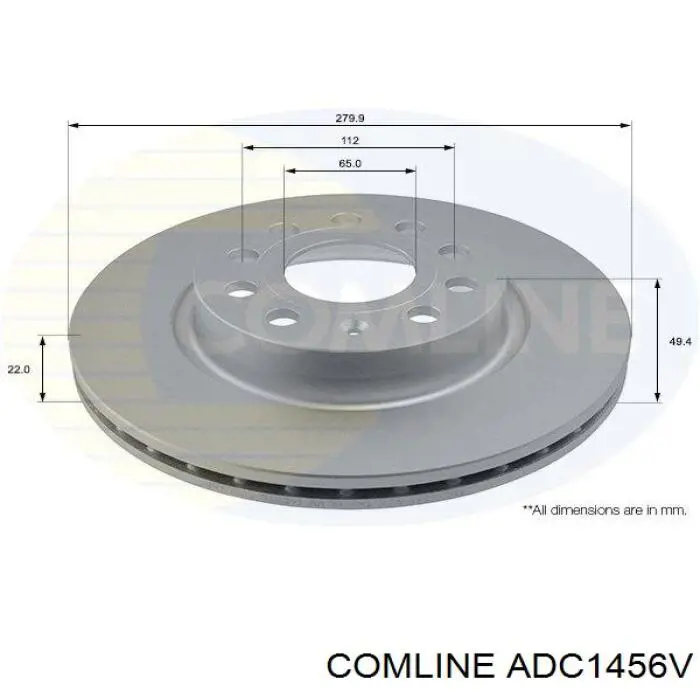 ADC1456V Comline tarcza hamulcowa przednia