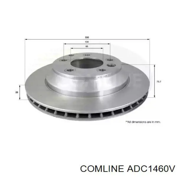 ADC1460V Comline Tarcza hamulcowa tylna