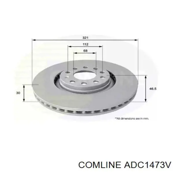 ADC1473V Comline tarcza hamulcowa przednia