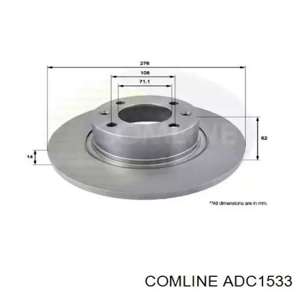 ADC1533 Comline tarcza hamulcowa tylna