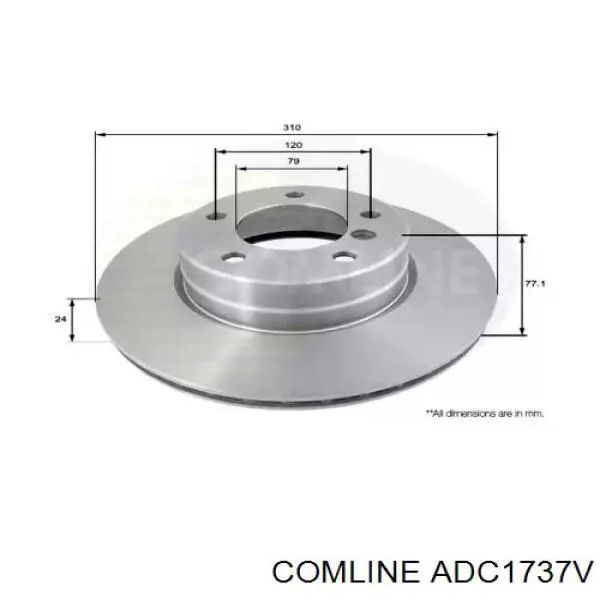 ADC1737V Comline Tarcza hamulcowa przednia