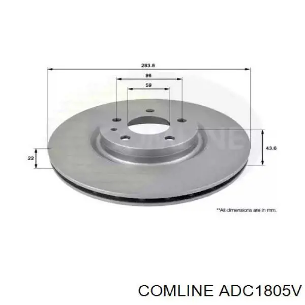 ADC1805V Comline Tarcza hamulcowa przednia
