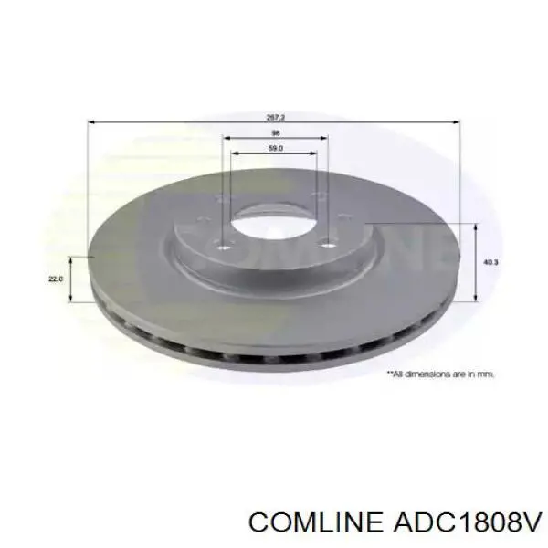 ADC1808V Comline tarcza hamulcowa przednia