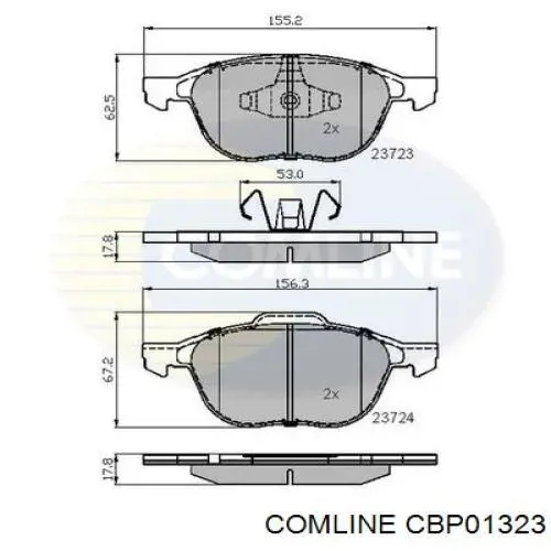 CBP01323 Comline klocki hamulcowe przednie tarczowe