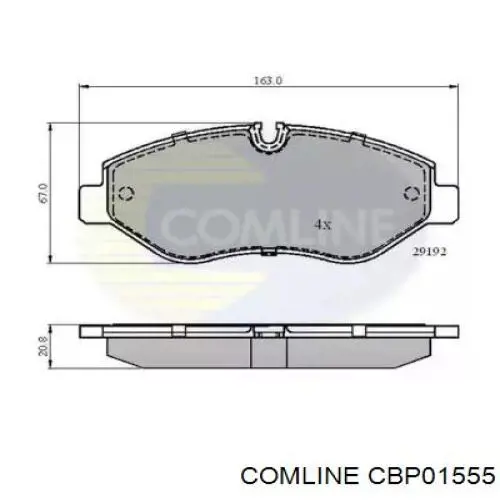 Klocki hamulcowe przednie tarczowe Comline CBP01555 cena, od 29,56 USD
