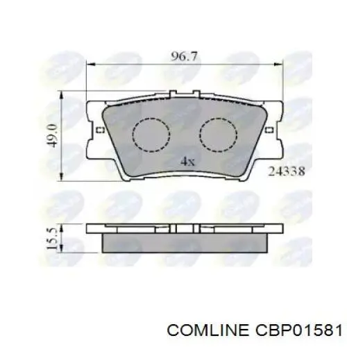 CBP01581 Comline okładziny (klocki do hamulców tarczowych tylne)