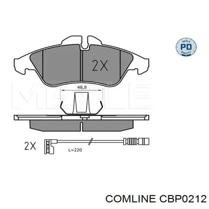 CBP0212 Comline klocki hamulcowe przednie tarczowe