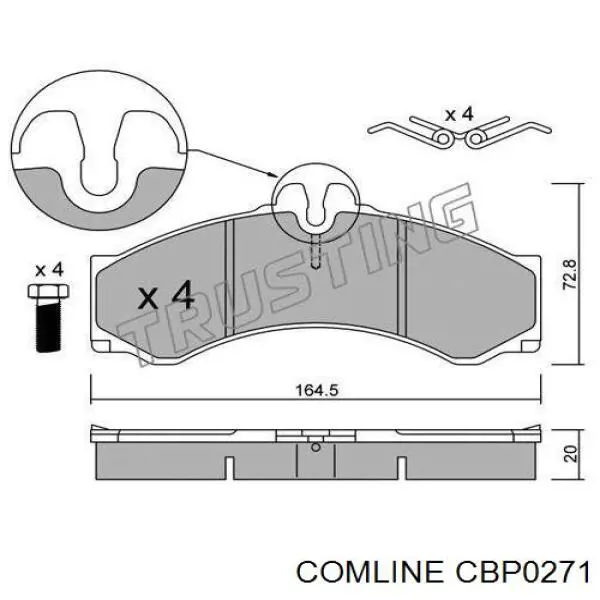 Klocki hamulcowe przednie tarczowe Comline CBP0271 cena, od 18,51 USD