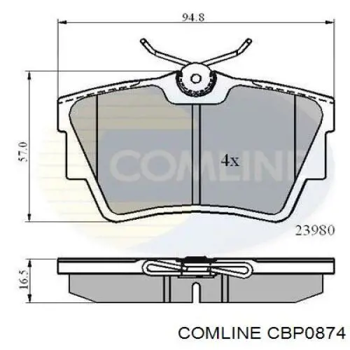 Okładziny (klocki) do hamulców tarczowych tylne Comline CBP0874 cena, od 22,60 USD