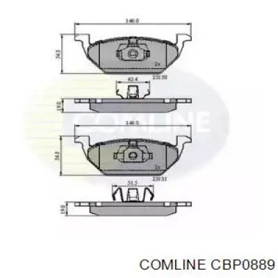 CBP0889 Comline klocki hamulcowe przednie tarczowe