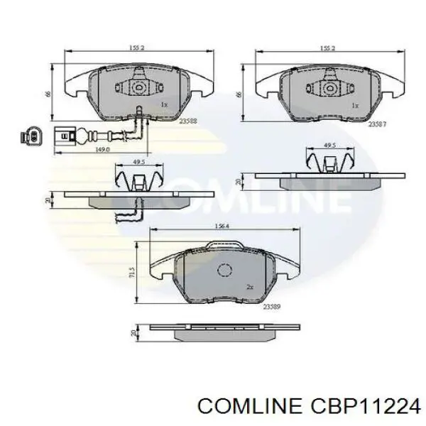 Klocki hamulcowe przednie tarczowe Comline CBP11224 cena, od 30,77 USD