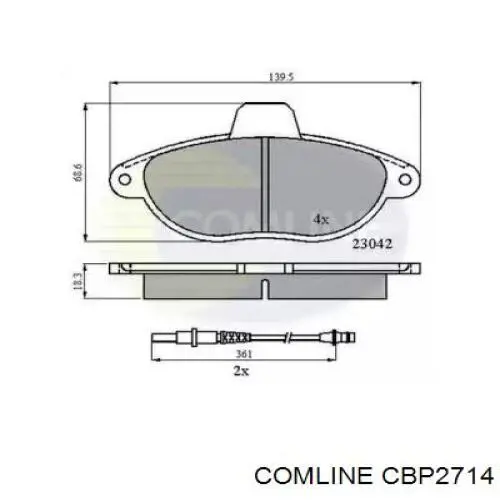 CBP2714 Comline Klocki hamulcowe przednie tarczowe