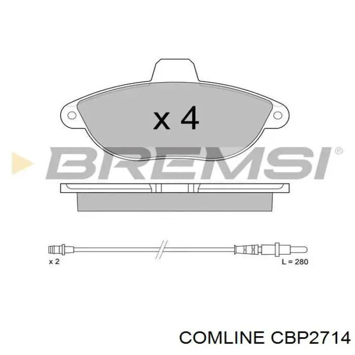 Do koszyka CBP2714 Comline Klocki hamulcowe przednie tarczowe