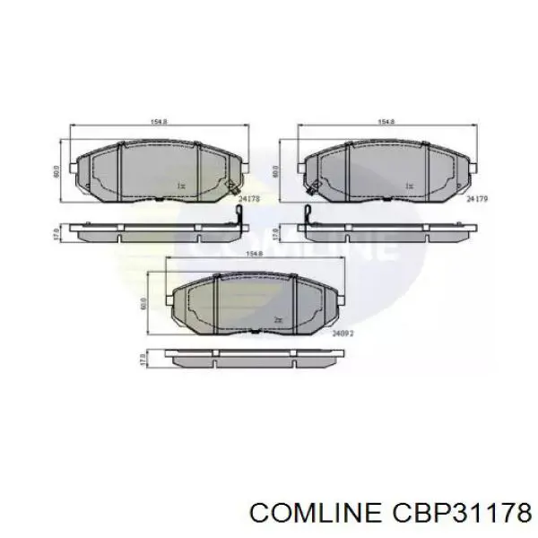 CBP31178 Comline klocki hamulcowe przednie tarczowe