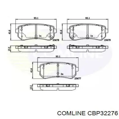 CBP32276 Comline okładziny (klocki do hamulców tarczowych tylne)